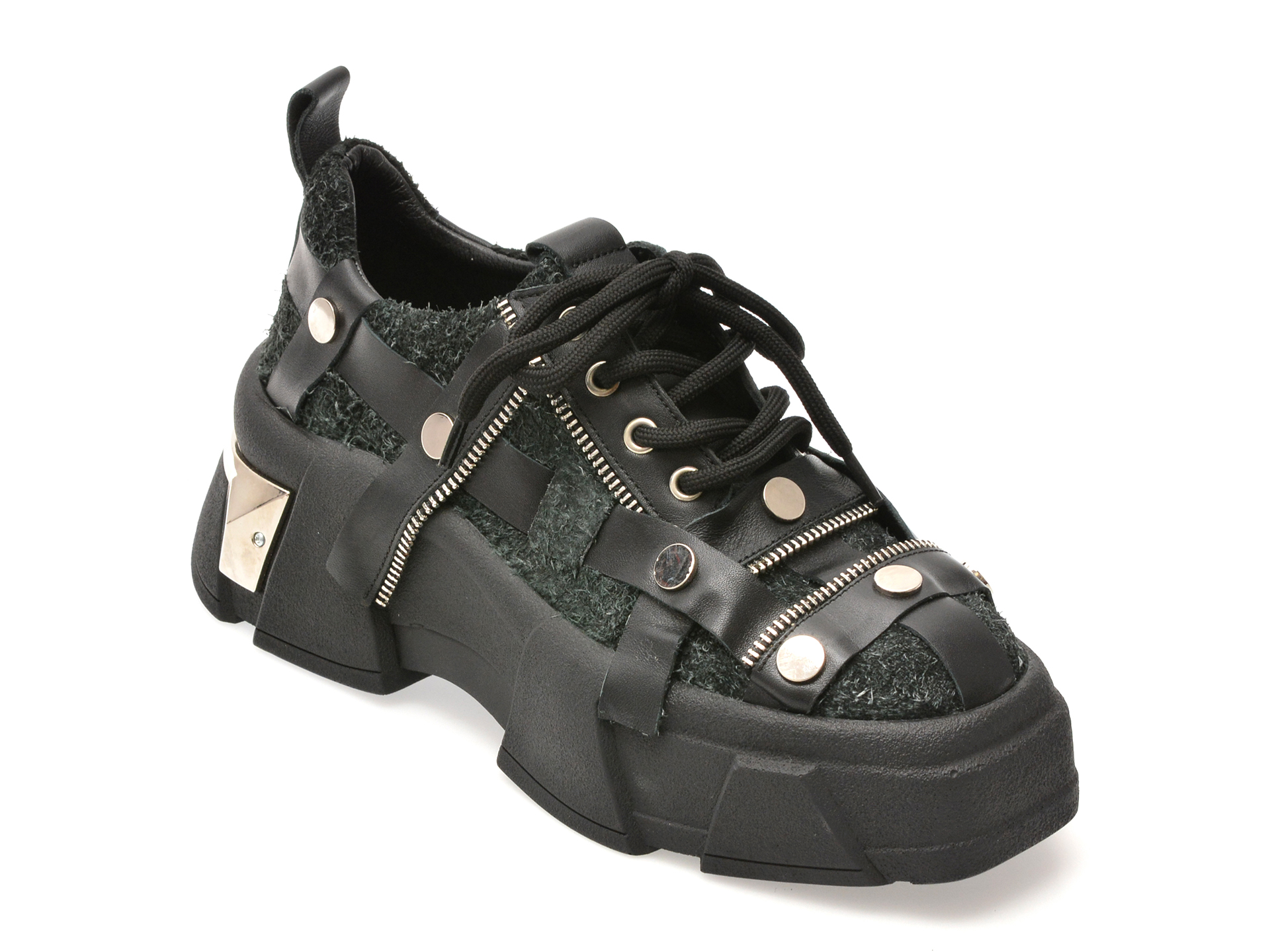d3bfee6632cabc58a112804799712a9436b6988bc642c5e90f7197dff862f1ec Pantofi sport Dama GRYXX negri, 431031, din piele naturala - imagine 1