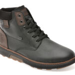 Ghete RIEKER negre, B3343, din piele naturala