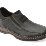 Pantofi RIEKER negri, 5363, din piele naturala