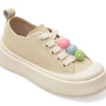 Pantofi sport Dama PASS COLLECTION bej, MQ60013, din piele naturala