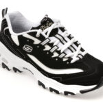 Pantofi sport Dama SKECHERS alb-negru, D LITES , din material textil