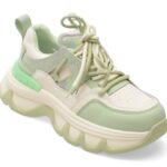 Pantofi sport Dama PASS COLLECTION verzi, MQ60005, din piele naturala
