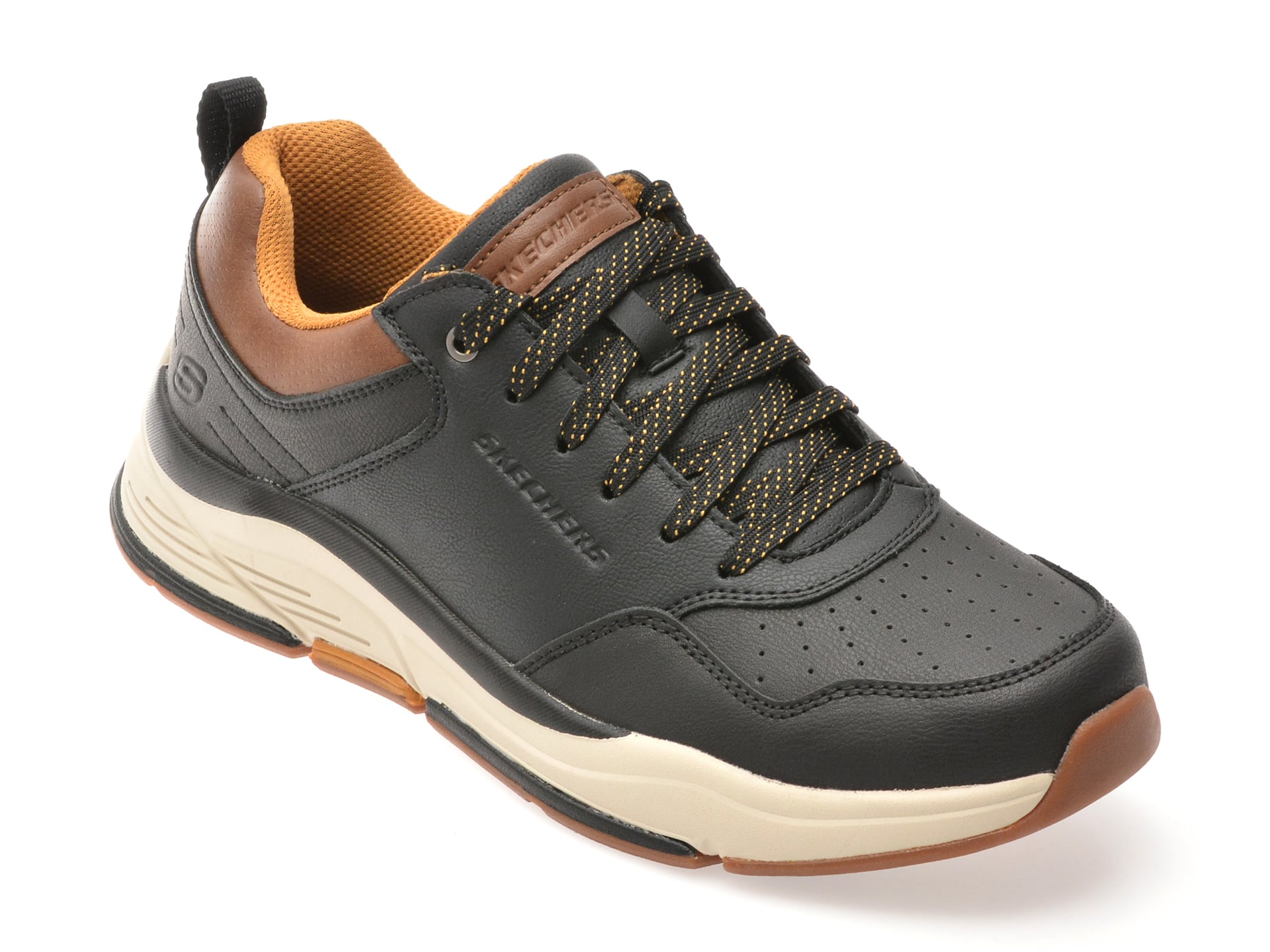 da837e8220d5e2fb3384fedc0c4e11735a0a9fcc996b4c3467e1e5bcf78a70ff Pantofi sport SKECHERS negri, SIZZLE, din piele naturala - imagine 1
