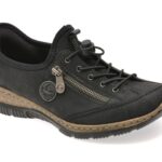 Pantofi dama RIEKER negri, N3267, din piele ecologica