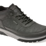 Ghete RIEKER negre, B9300, din piele ecologica