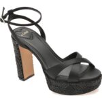 Sandale elegante ALDO negre, ROSINE 007, din material textil