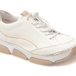 Pantofi sport Dama RIEKER albi, 45969, din piele naturala