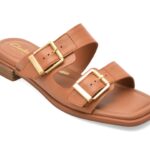 Papuci CLARKS maro, ARIANY BAY, din piele naturala