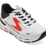 Pantofi sport SKECHERS albi, GLIDE-STEP PLUS, din material textil
