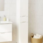 Dulap baie seria 033, front MDF, 2 usi, 1 sertar, alb, 30x31.6x180 cm