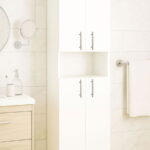 Dulap baie seria 002, 4 usi, alb, 35x31.6x166 cm