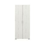 Dulap CORINNE, 2 usi, 1 raft, bara de haine, alb Elvetia, 80x50x188 cm