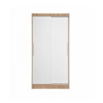 Dulap KOSS 01, usi glisante, corp sonoma + usi alb, 100x60x200 cm