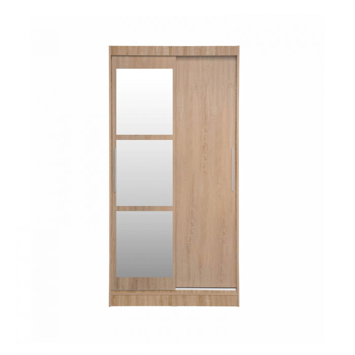 dulap-koss-02-cu-usi-glisante-si-oglinda-alb-100x60x200-cm-499114 Dulap KOSS 02, cu usi glisante si oglinda, sonoma, 100x60x200 cm - imagine 1