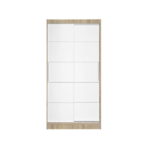 Dulap KOSS 03, cu usi glisante, corp sonoma + usi alb, 100x60x200 cm