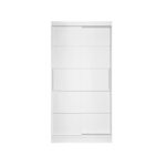 Dulap KOSS 03, cu usi glisante, alb, 100x60x200 cm