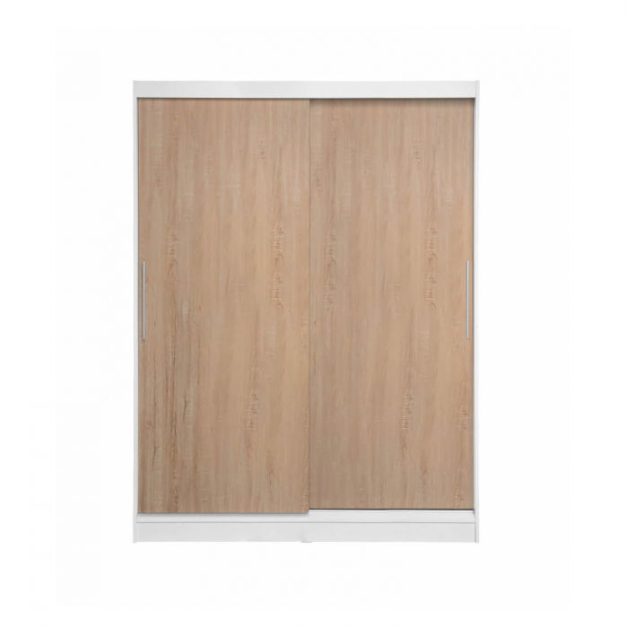 dulap-rodos-01-usi-glisante-alb-150x60x200-cm-314673 Dulap RODOS 01, usi glisante, corp alb + usi sonoma, 150x60x200 cm - imagine 1