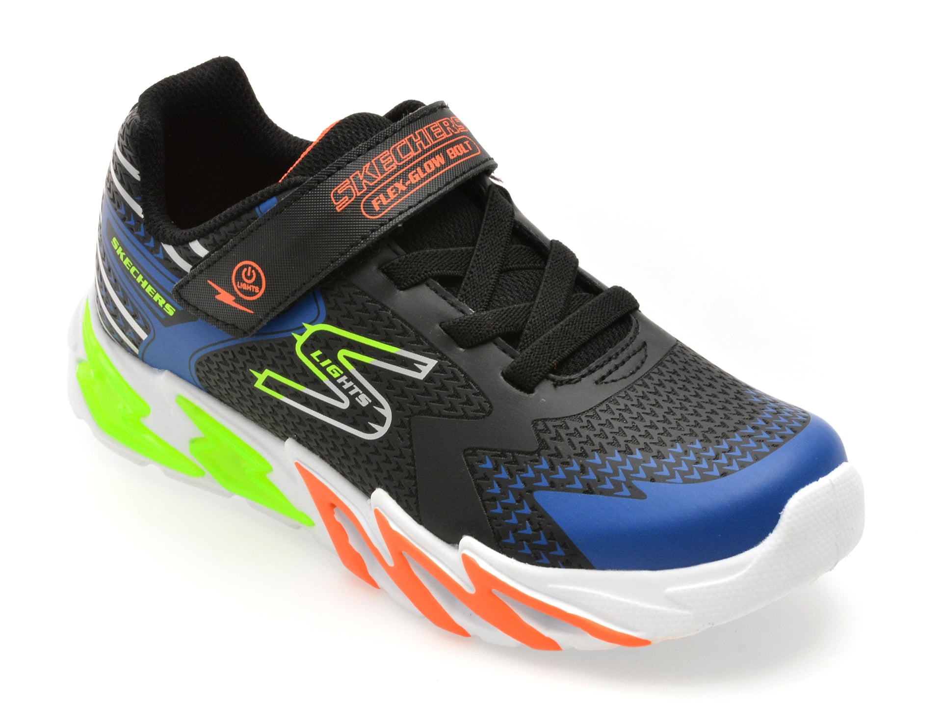 e0d45d22b7fedfad22d7618714d6a132d416fc79ba8cbea58f04bf6a10feb0a7 Pantofi sport SKECHERS negri, FLEX-GLOW BOLT, din material textil - imagine 1