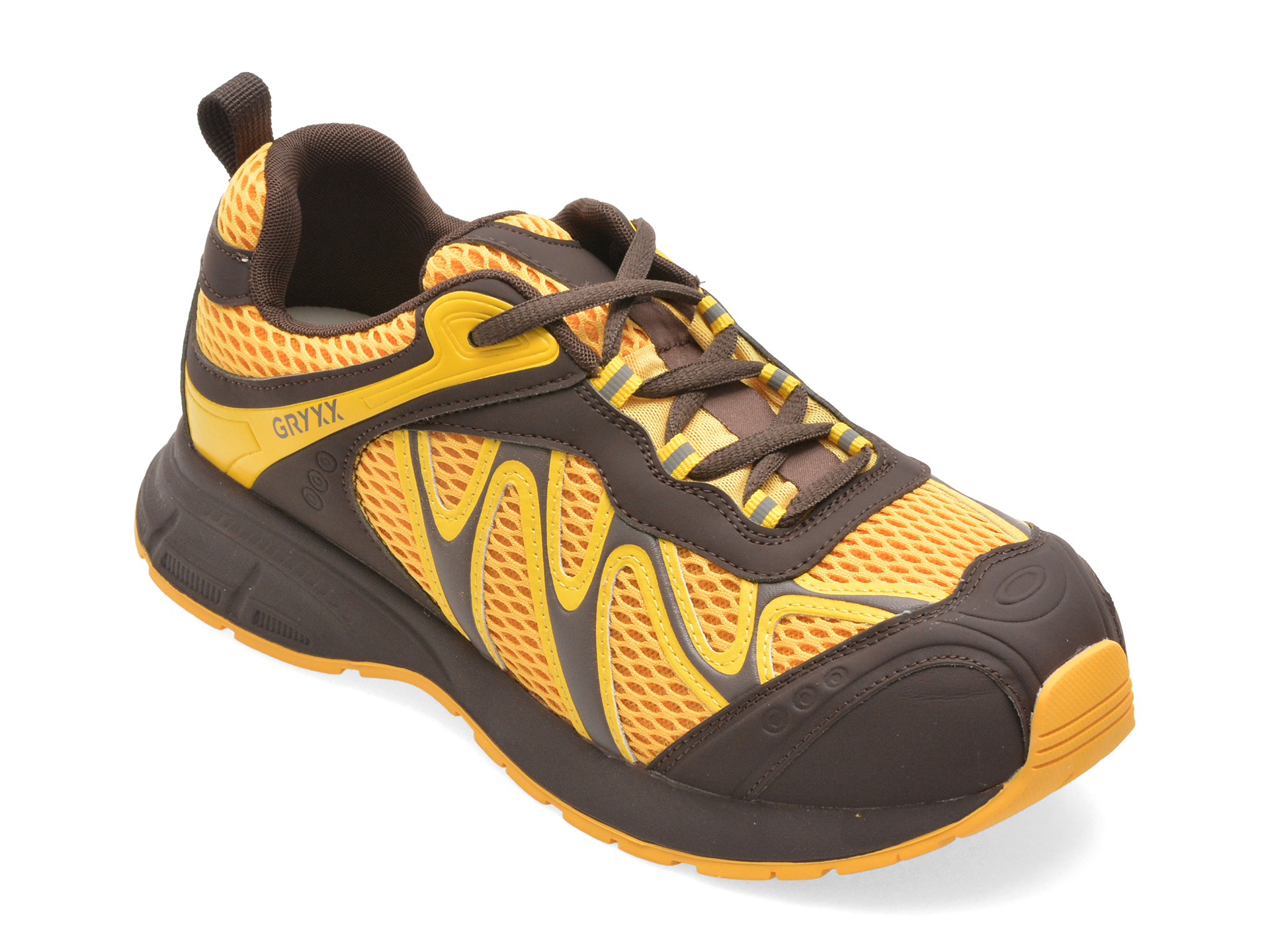 e10defb453dfb6ec7cd54e8a04b3cb3f38a3e1ead188f693a1bf42875882214c Pantofi sport Dama GRYXX galbeni, 2839, din material textil - imagine 1