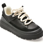 Ghete UGG negre, HERITAGE UTILITY SNEAKER, din piele naturala