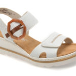 Sandale RIEKER albe, 67476, din piele ecologica