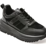 Pantofi sport Dama EPICA negri, QS319, din piele naturala