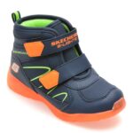 Ghete SKECHERS bleumarin, ILLUMI-BRIGHTS, din piele ecologica