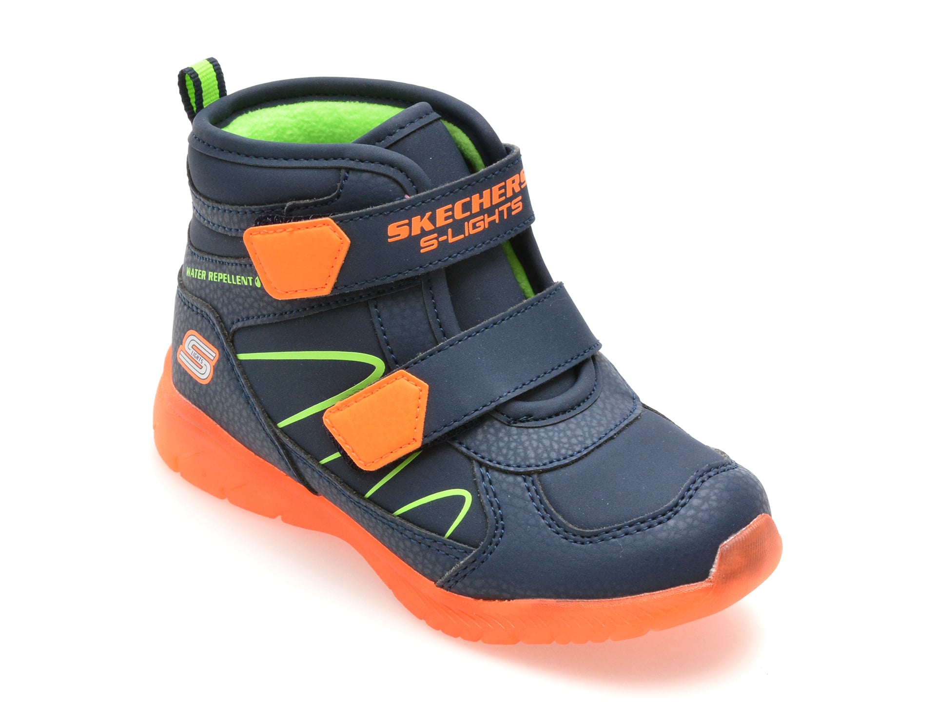 e431e6fb94896f179ee6f1c76053ff9dd20159f373883b633c0fdb2b076835e0 Ghete SKECHERS bleumarin, ILLUMI-BRIGHTS, din piele ecologica - imagine 1