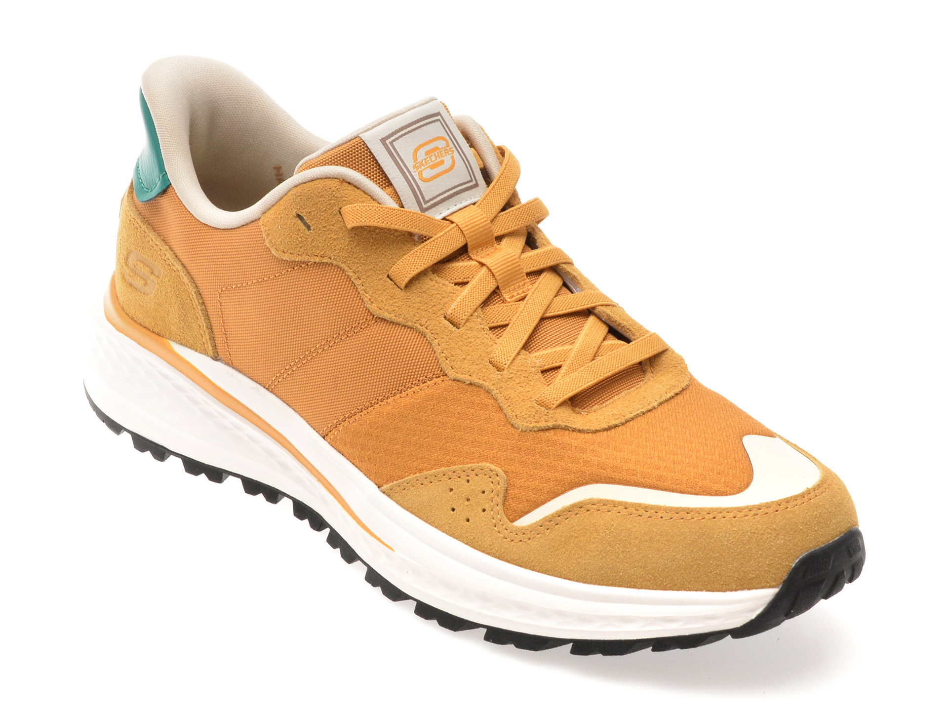 e4cf1bd385fc9d747f4cc61690f64ca2efe588991dd04b8f369b67fbb8c4aeb2 Pantofi sport SKECHERS maro, SLADE ULTRA, din material textil si piele naturala - imagine 1