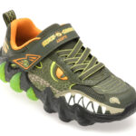 Pantofi sport SKECHERS kaki, SKECH-O-SAURUS LIGHTS 2.0, din material textil