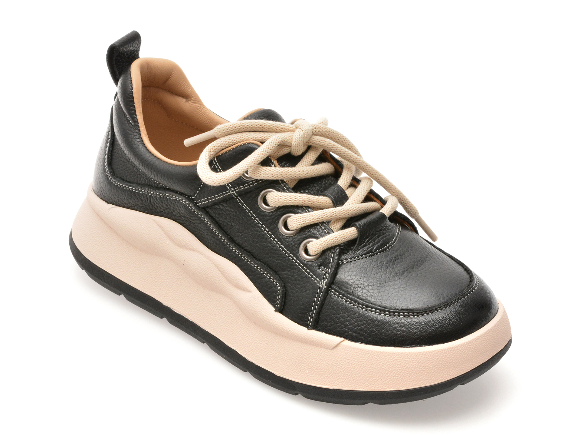 e51718a828dae6d92111c07f1d4f20eeca31c60cb3bc8007b98e07946231ba4d Pantofi sport Dama EPICA negri, 68628, din piele naturala - imagine 1