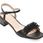 Sandale EPICA negre, JI60037, din piele naturala