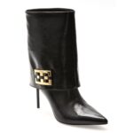 Botine elegante EPICA negre, HK44, din piele naturala lacuita
