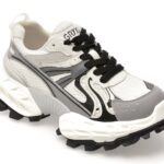 Pantofi sport Dama GRYXX alb-negru, 8859, din piele ecologica