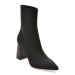 Botine elegante ALDO negre, PLUMTREE 001, din material textil