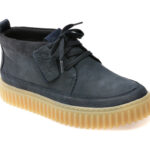 Ghete CLARKS bleumarin, TORHILL LACE HI, din nabuc
