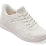 Pantofi sport Dama SKECHERS albi, UNO LITE, din piele ecologica