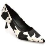 Pantofi dama eleganti EPICA PREMIUM alb-negru, H1424, din piele naturala