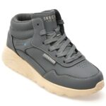 Ghete SKECHERS gri, UNO LITE, din piele ecologica