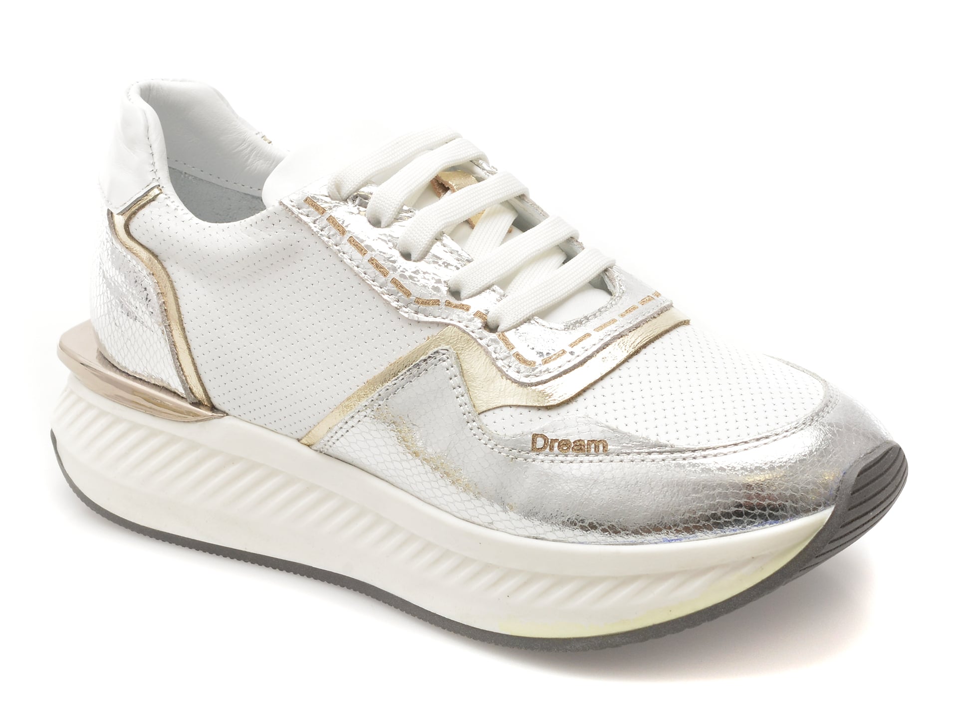 f6741ddc82c2b7e6eb89fa6b263358e331523c7a910bc22f1d6833ab3de2fa8b Pantofi sport Dama ERISMA albi, 208926, din piele naturala - imagine 1