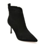 Botine elegante EPICA negre, A1501, din piele intoarsa
