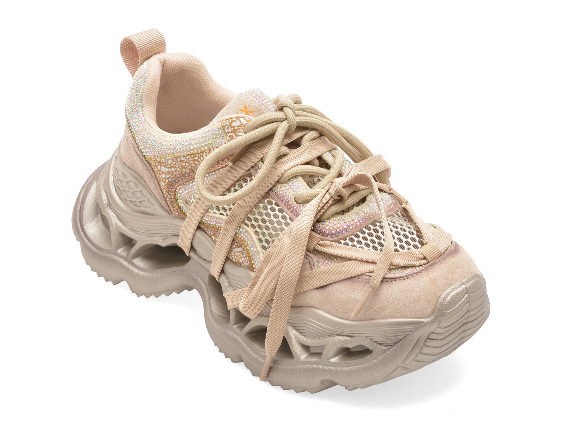 fa9bc71d2d6c8c59e0bf76a2a3a758bdca8fad4ed8529544afdb76e58ba1ebed Pantofi sport Dama GRYXX bej, 30591, din material textil - imagine 1