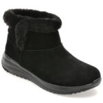 Ghete Femei SKECHERS negre, ON-THE-GO STELLAR, din piele intoarsa