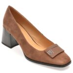 Pantofi dama eleganti EPICA maro, 4L109, din piele intoarsa