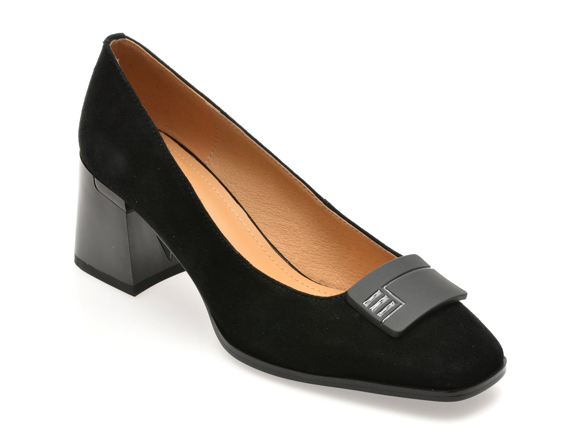 ff0a7a230df52ac6ee83bff603c87881091f94b2b10b191bbecb950e471dd7c9 Pantofi dama eleganti EPICA negri, 4L109, din piele intoarsa - imagine 1