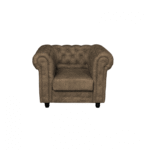 Fotoliu CHESTERFIELD cu arcuri, maro deschis, 105x90x80 cm