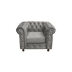 Fotoliu CHESTERFIELD cu arcuri, gri deschis, 105x90x80 cm