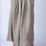 Fusta lunga casual, bej, din in, cu o curea fancy