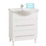 Set Baza front MDF si Lavoar seria 187, 65 cm, alb