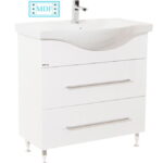 Set Baza front MDF si Lavoar seria 187, 80 cm, alb